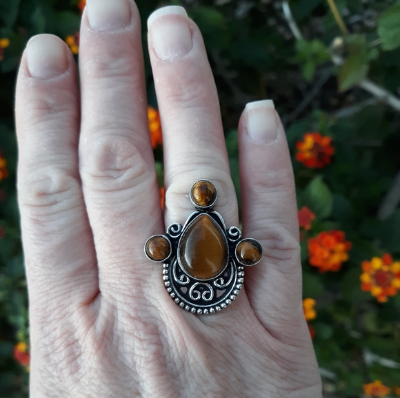 New Tiger Eye 925 Silver Ring. - Picture 7 of 8